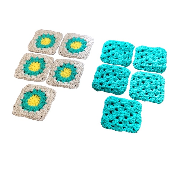 10 Handmade Granny Square Blocks for Afghans, Bags, Hats DYI PROJECTS 4”x 4” - Picture 11 of 13